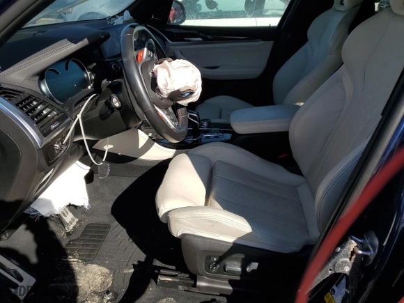 2020 BMW X3 M Competition with VIN 5YMTS0C08L9B18004, listed as a Copart auction lot 46493145 with 0 mi miles and Salvage Title. Bid and sale history available at carsss.com. Image 7.