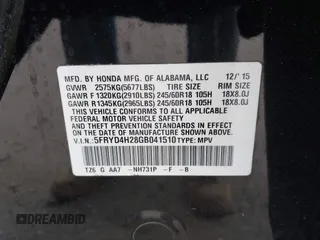 2016 Acura MDX with VIN 5FRYD4H28GB041510, listed as a IAAI auction lot 41724785 with 170,605 mi miles and . Bid and sale history available at DreamBid. Image 9.