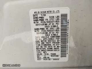 2009 Nissan Murano SL with VIN JN8AZ18W49W148014, listed as a IAAI auction lot 42024790 with 145,170 mi miles. Bid and sale history available at carsss.com. Image 9.