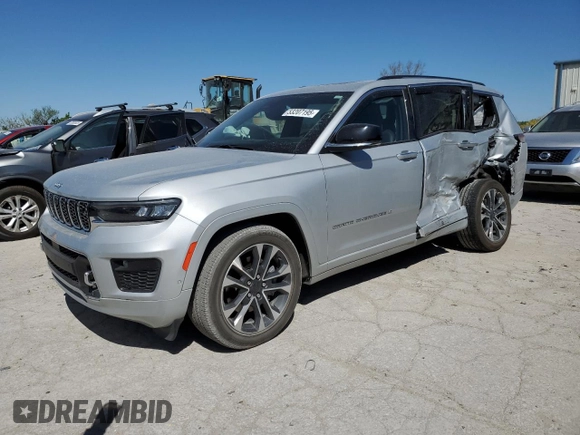 2022 Jeep Grand Cherokee Overland with VIN 1C4RJKDG0N8561055, listed as a Copart auction lot 53207195 with 23,504 mi miles and Salvage title. Bid and sale history available at DreamBid. Image 1.