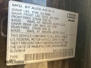 2013 Audi Q7 Premium Plus z VIN WA1LGAFE5DD012655, wystawiony jako Copart lot #63878015 z przebiegiem 108 768 mil mil oraz Czysty tytuł • Clean title. Historia ofert i sprzedaży dostępna na DreamBid. Obrazek 10.