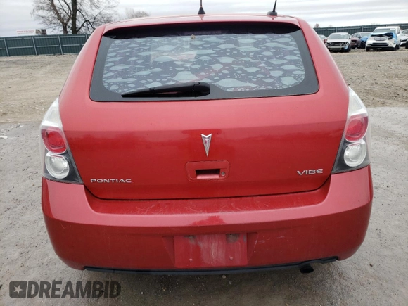 2009 Pontiac Vibe w/1SB with VIN 5Y2SP67049Z444536, listed as a Copart auction lot 44020383 with 0 mi miles and Non Repairable. Bid and sale history available at carsss.com. Image 6.