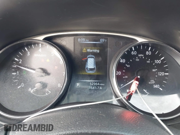 2014 Nissan Rogue SV with VIN 5N1AT2MV5EC807628, listed as a IAAI auction lot 41442792 with 52,964 mi miles. Bid and sale history available at carsss.com. Image 7.