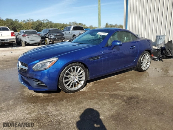 2017 Mercedes-Benz SLC with VIN WDDPK3JA4HF132047, listed as a Copart auction lot 42331855 with 70,096 mi miles and Salvage Title. Bid and sale history available at carsss.com. Image 1.