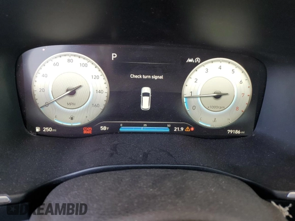 2021 Hyundai Santa Fe SEL with VIN 5NMS64AJ9MH296552, listed as a Copart auction lot 87953715 with 79,186 mi miles and Salvage Title. Bid and sale history available at carsss.com. Image 9.
