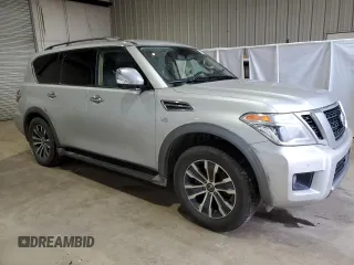 2020 Nissan Armada SL with VIN JN8AY2ND5L9110499, listed as a Copart auction lot 46029445 with 135,050 mi miles and Salvage Title. Bid and sale history available at carsss.com. Image 4.
