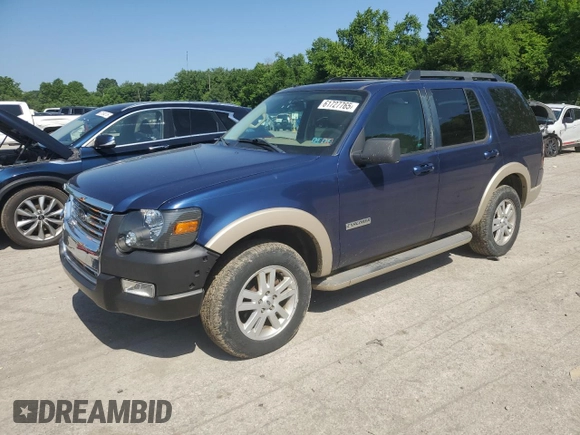 2008 Ford Explorer Eddie Bauer z VIN 1FMEU74E88UB36238, wystawiony jako Copart lot #61727765 z przebiegiem 83 984 mil mil oraz Szkoda całkowita • Salvage title. Historia ofert i sprzedaży dostępna na DreamBid. Obrazek 1.