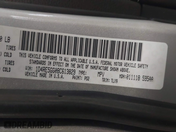 2011 Dodge Durango Citadel with VIN 1D4RE5GG0BC613829, listed as a IAAI auction lot 41770523 with 161,200 mi miles and . Bid and sale history available at DreamBid. Image 9.