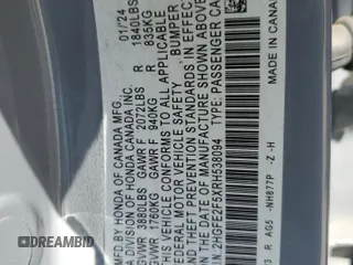 2024 Honda Civic Sport z VIN 2HGFE2F5XRH538094, wystawiony jako Copart lot #56832205 z przebiegiem 36 402 mil mil oraz Szkoda całkowita • Salvage title. Historia ofert i sprzedaży dostępna na DreamBid. Obrazek 13.