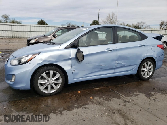 2012 Hyundai Accent GLS with VIN KMHCU4AE7CU138100, listed as a Copart auction lot 50828095 with 60,177 mi miles and Salvage Title. Bid and sale history available at carsss.com. Image 1.
