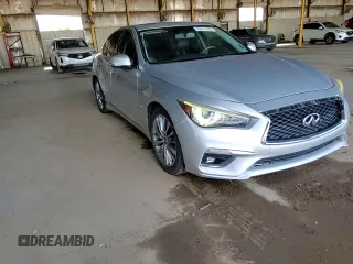 2018 Infiniti Q50 Luxe with VIN JN1EV7AP9JM358612, listed as a Copart auction lot 59427965 with 81,450 mi miles and Salvage title. Bid and sale history available at DreamBid. Image 13.
