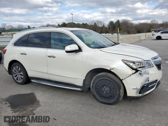 2014 Acura MDX Technology with VIN 5FRYD3H49EB010968, listed as a Copart auction lot 52149615 with 116,353 mi miles and Clean title. Bid and sale history available at DreamBid. Image 4.