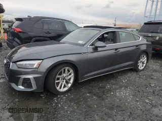 2023 Audi A5 Sportback S line Premium z VIN WAUDACF58PA044610, wystawiony jako Copart lot #37808264 z przebiegiem Nie podano mil oraz Szkoda całkowita • Salvage title. Historia ofert i sprzedaży dostępna na DreamBid. Obrazek 1.