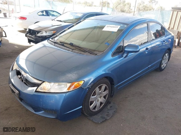 2010 Honda Civic Sdn LX with VIN 2HGFA1F50AH581076, listed as a IAAI auction lot 41945819 with 154,636 mi miles. Bid and sale history available at carsss.com. Image 2.