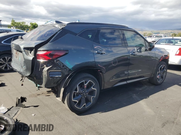2020 Chevrolet Blazer RS with VIN 3GNKBERS0LS639987, listed as a Copart auction lot 56666455 with 51,175 mi miles and Salvage title. Bid and sale history available at DreamBid. Image 3.