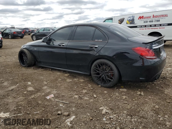 2019 Mercedes-Benz C 43 AMG with VIN 55SWF6EB8KU285667, listed as a Copart auction lot 52937315 with 57,274 mi miles and Salvage title. Bid and sale history available at DreamBid. Image 2.