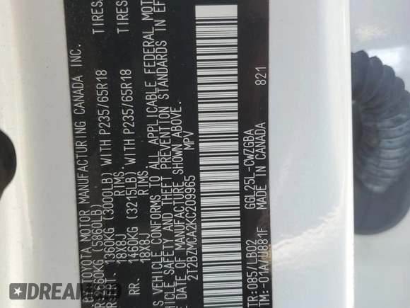 2019 Lexus RX 350 с VIN 2T2BZMCA2KC209965, выставлен на аукционе Copart как лот 64175755 с пробегом 54 349 миль миль и Списание • Salvage title. История ставок и продаж доступна на DreamBid. Изображение 14.