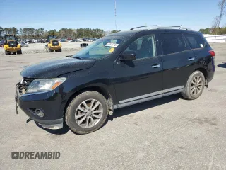2013 Nissan Pathfinder SL with VIN 5N1AR2MM8DC606049, listed as a Copart auction lot 49813745 with 137,296 mi miles and Salvage Title. Bid and sale history available at carsss.com. Image 1.