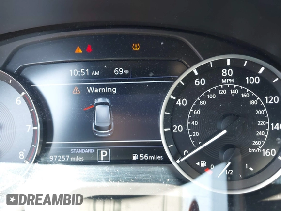 2019 Infiniti QX50 Luxe with VIN 3PCAJ5M10KF128308, listed as a IAAI auction lot 42242771 with 97,257 mi miles and . Bid and sale history available at DreamBid. Image 7.