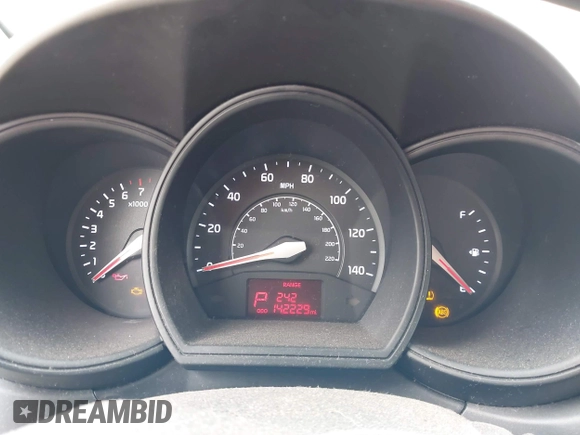 2012 Kia Rio EX with VIN KNADN5A31C6041521, listed as a IAAI auction lot 41994678 with 142,229 mi miles. Bid and sale history available at carsss.com. Image 7.