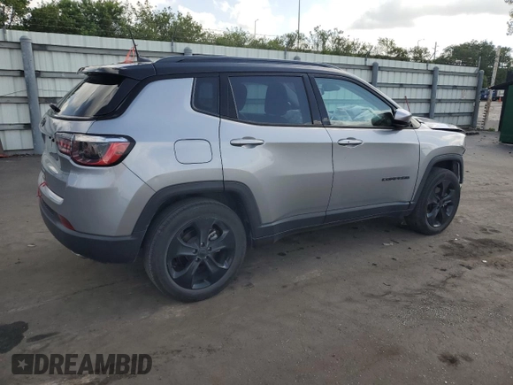 2021 Jeep Compass Altitude with VIN 3C4NJCBB7MT509188, listed as a Copart auction lot 57507125 with 28,279 mi miles and Non repairable. Bid and sale history available at DreamBid. Image 3.
