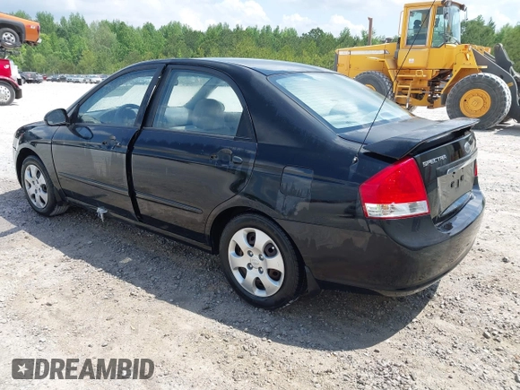2007 Kia Spectra EX with VIN KNAFE121175472953, listed as a IAAI auction lot 42145766 with Not Provided miles. Bid and sale history available at carsss.com. Image 3.