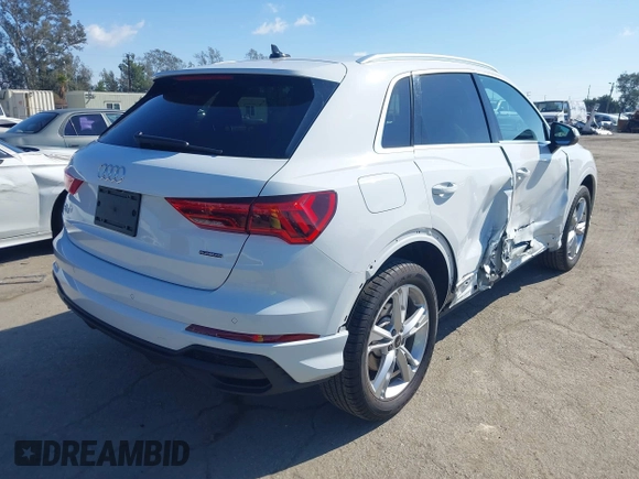 2023 Audi Q3 S line Premium Plus with VIN WA1EECF31P1116199, listed as a IAAI auction lot 41560100 with 18,375 mi miles. Bid and sale history available at carsss.com. Image 4.