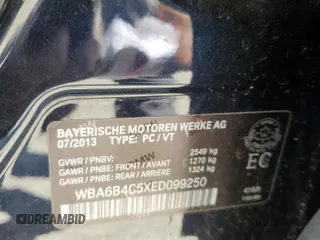 2014 BMW 6 Series 650i xDrive z VIN WBA6B4C5XED099250, wystawiony jako Copart lot #52734845 z przebiegiem Nie podano mil oraz Czysty tytuł • Clean title. Historia ofert i sprzedaży dostępna na DreamBid. Obrazek 12.