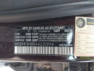 2010 Mercedes-Benz E 350 Luxury with VIN WDDHF8HB8AA230294, listed as a IAAI auction lot 42748785 with 132,469 mi miles and . Bid and sale history available at DreamBid. Image 9.