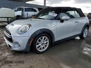 2017 MINI Convertible Cooper S with VIN WMWWG9C55H3C80705, listed as a Copart auction lot 76118554 with 39,605 mi miles and Salvage Title. Bid and sale history available at carsss.com. Image 1.