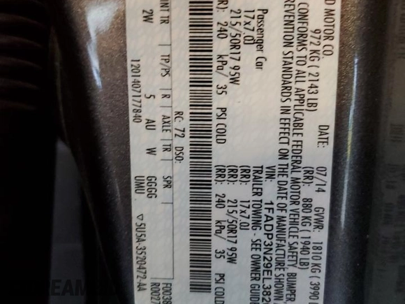 2014 Ford Focus Titanium with VIN 1FADP3N29EL382646, listed as a Copart auction lot 60757385 with 123,447 mi miles and Non repairable. Bid and sale history available at DreamBid. Image 13.