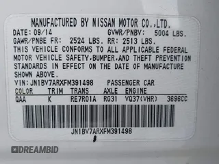 2015 Infiniti Q50 with VIN JN1BV7ARXFM391498, listed as a IAAI auction lot 42538882 with 164,808 mi miles and . Bid and sale history available at DreamBid. Image 9.