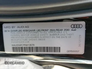 2015 Audi A6 2.0T Premium with VIN WAUCFAFC7FN013579, listed as a Copart auction lot 88356155 with 97,439 mi miles and Salvage Title. Bid and sale history available at carsss.com. Image 13.