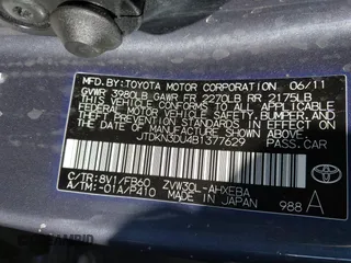 2011 Toyota Prius I with VIN JTDKN3DU4B1377629, listed as a IAAI auction lot 41994624 with 120,950 mi miles and . Bid and sale history available at DreamBid. Image 9.