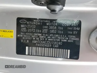 2013 Hyundai Veloster Turbo z VIN KMHTC6AE2DU158240, wystawiony jako Copart lot #54719205 z przebiegiem 147 652 mil mil oraz Szkoda całkowita • Salvage title. Historia ofert i sprzedaży dostępna na DreamBid. Obrazek 12.