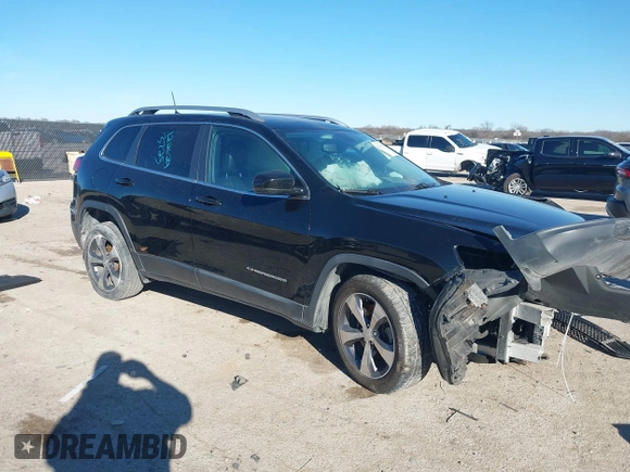 2020 Jeep Cherokee Limited with VIN 1C4PJLDB8LD577123, listed as a IAAI auction lot 41220273 with 92,573 mi miles. Bid and sale history available at carsss.com. Image 1.