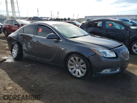2011 Buick Regal CXL Turbo TO6 with VIN W04G05GV8B1059334, listed as a Copart auction lot 48557985 with 114,945 mi miles and Salvage Title. Bid and sale history available at carsss.com. Image 4.