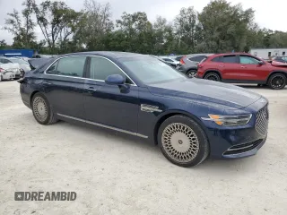2021 Genesis G90 3.3T Premium with VIN KMTF34PA7MU085409, listed as a Copart auction lot 44455215 with 83,073 mi miles and Salvage Title. Bid and sale history available at carsss.com. Image 4.