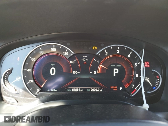 2019 BMW X3 sDrive30i with VIN 5UXTR7C58KLF35339, listed as a Copart auction lot 49453815 with 64,861 mi miles and Salvage Title. Bid and sale history available at DreamBid. Image 9.