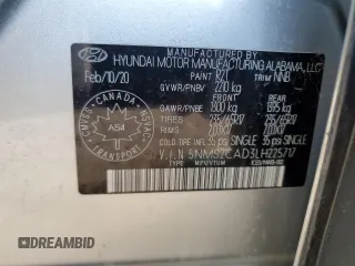 2020 Hyundai Santa Fe Essential with VIN 5NMS2CAD3LH225717, listed as a Copart auction lot 46838885 with 0 mi miles and Salvage Title. Bid and sale history available at carsss.com. Image 14.
