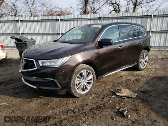 2017 Acura MDX w/Technology Pkg with VIN 5FRYD4H5XHB028026, listed as a Copart auction lot 36261373 with 146,341 mi miles. Bid and sale history available at carsss.com. Image 1.