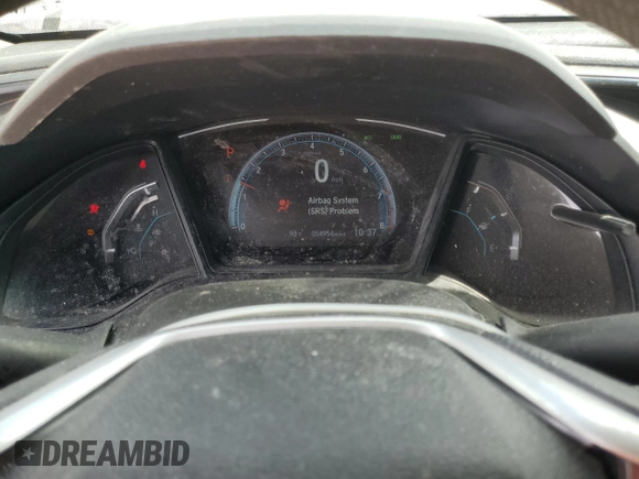 2020 Honda Civic LX with VIN 19XFC2F65LE019406, listed as a Copart auction lot 53337745 with 54,954 mi miles and Non Repairable. Bid and sale history available at DreamBid. Image 9.