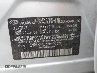 2011 Hyundai Sonata GLS with VIN 5NPEB4AC3BH103371, listed as a Copart auction lot 49257945 with 102,590 mi miles and Salvage Title. Bid and sale history available at carsss.com. Image 14.