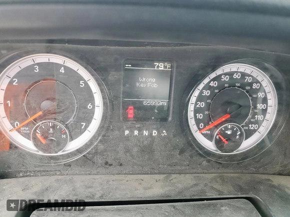 2023 Ram 1500 Tradesman with VIN 3C6JR6DG6PG671268, listed as a Copart auction lot 59573325 with 65,993 mi miles and Salvage title. Bid and sale history available at DreamBid. Image 9.