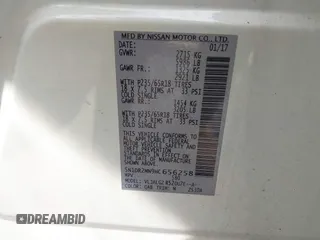 2017 Nissan Pathfinder SV z VIN 5N1DR2MN9HC656258, wystawiony jako IAAI lot #41010118 z przebiegiem 154 944 mil mil oraz . Historia ofert i sprzedaży dostępna na DreamBid. Obrazek 9.