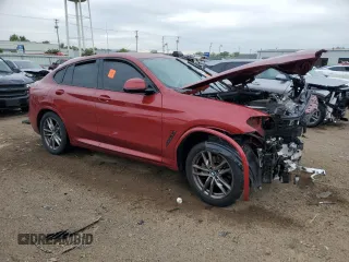 2021 BMW X4 xDrive30i with VIN 5UX2V1C00M9H09820, listed as a Copart auction lot 58489425 with Not provided miles and Non repairable. Bid and sale history available at DreamBid. Image 4.
