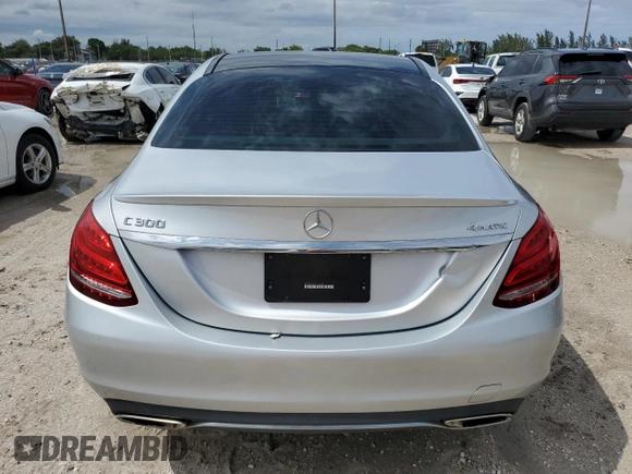 2016 Mercedes-Benz C 300 Luxury with VIN 55SWF4KB1GU135304, listed as a Copart auction lot 56778105 with 133,427 mi miles and Clean Title. Bid and sale history available at DreamBid. Image 6.