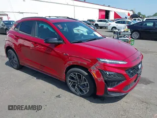 2022 Hyundai Kona N Line with VIN KM8K3CA3XNU798240, listed as a IAAI auction lot 42117790 with 34,276 mi miles and . Bid and sale history available at DreamBid. Image 1.