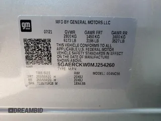 2021 Buick Enclave Premium with VIN 5GAERCKW0MJ254260, listed as a Copart auction lot 79293604 with Not Provided miles and Non Repairable. Bid and sale history available at carsss.com. Image 14.