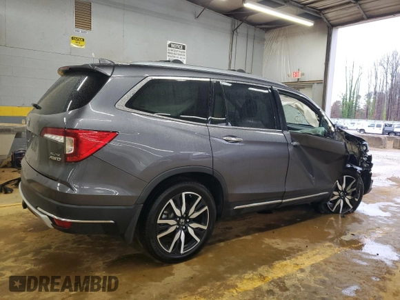 2021 Honda Pilot Elite with VIN 5FNYF6H01MB089206, listed as a Copart auction lot 47975495 with 93,340 mi miles and Salvage Title. Bid and sale history available at DreamBid. Image 3.